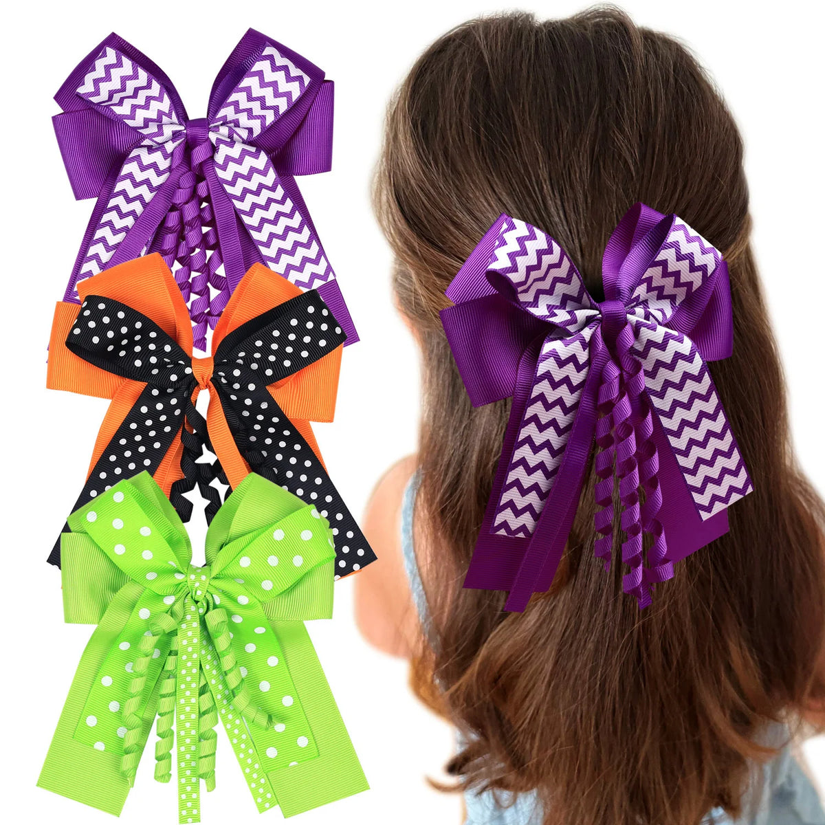 Halloween Hair Bow Clips – Spider Ghost Pumpkin Barrette for Girls