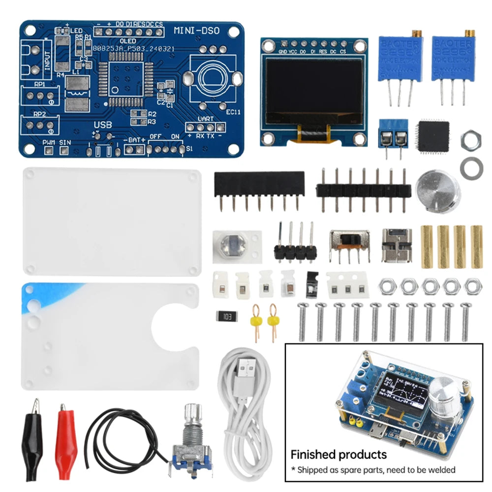 DC 5V 0.96" LCD Oscilloscope DIY Kit – STC MCU USB