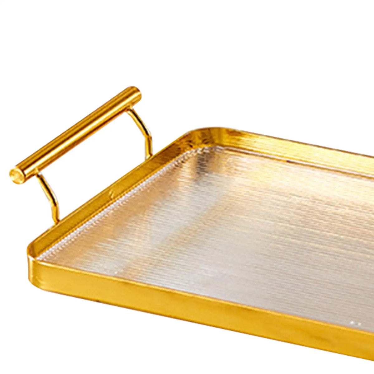 Luxury Metal Decorative Serving Tray with Handles | Kesoto