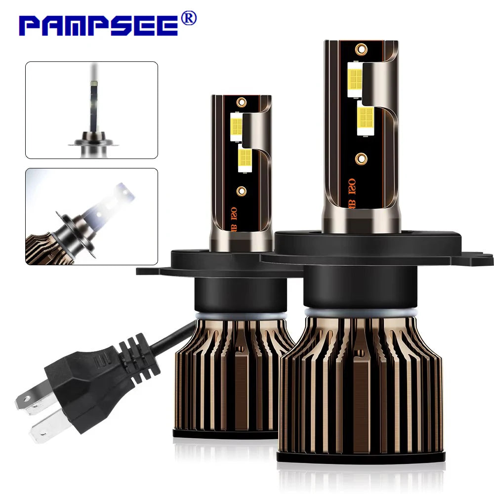 2-Pack LED Headlight Bulbs H4 H7 H11 20000LM 120W 6500K CSP