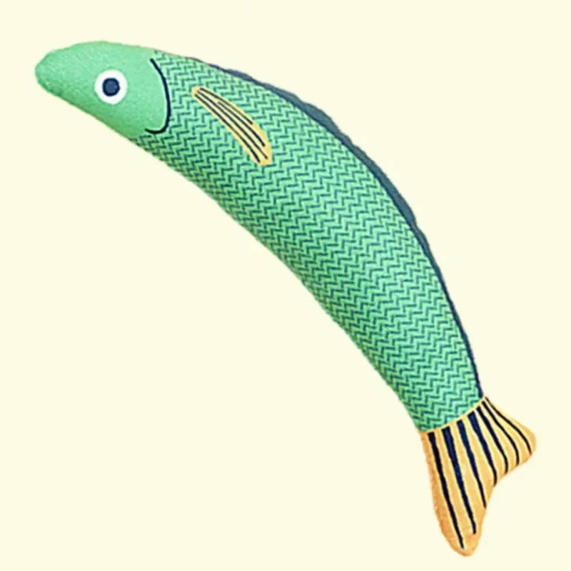 Cat Plush Saury Fish Toy – Chew, Tease & Self-Play