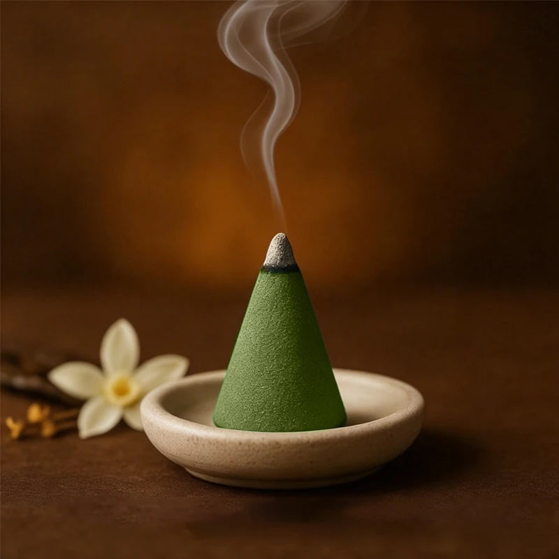 40-Pack Vanilla Incense Cones in Sealed Jar | Aromatherapy