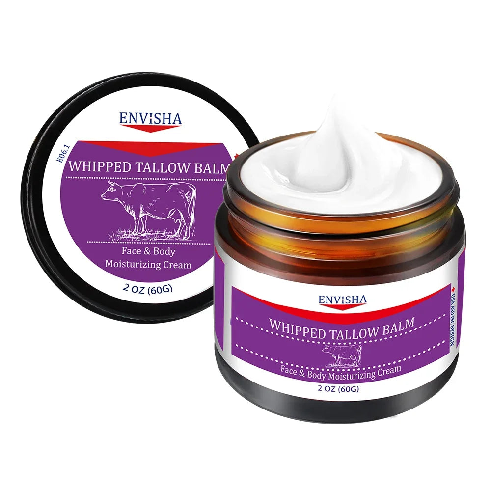 ENVISHA Whipped Tallow Balm Face Cream – Collagen & Hyaluronic