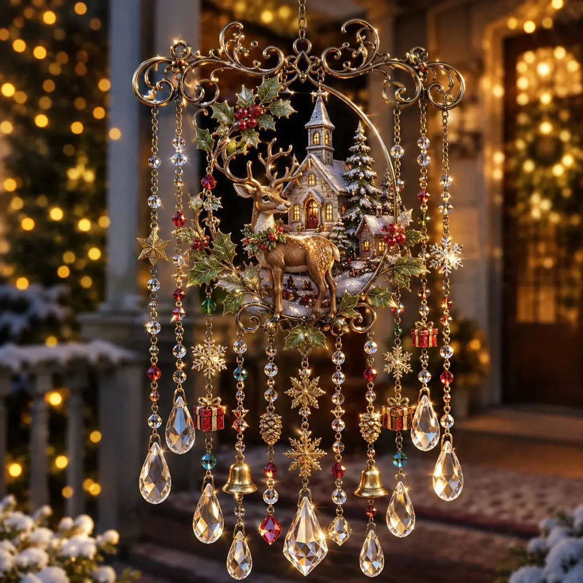 Crystal Pendant Wind Chime – Christmas Hanging Ornament