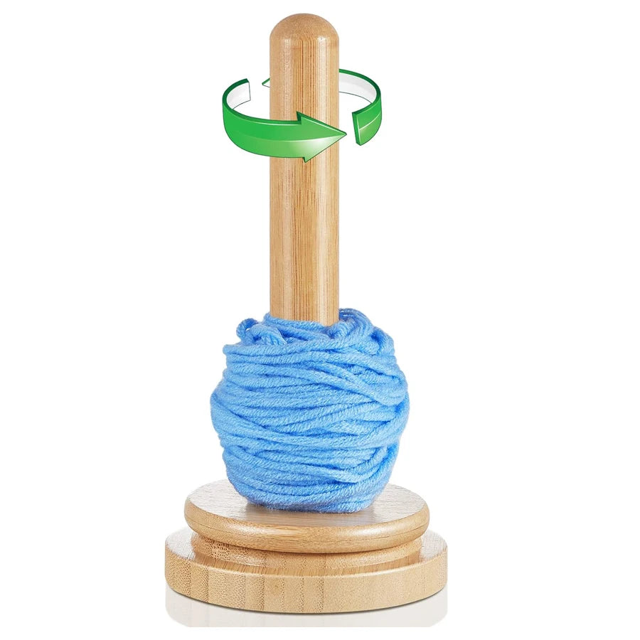 Wooden Yarn Skein Holder & Dispenser for Knitting & Crochet