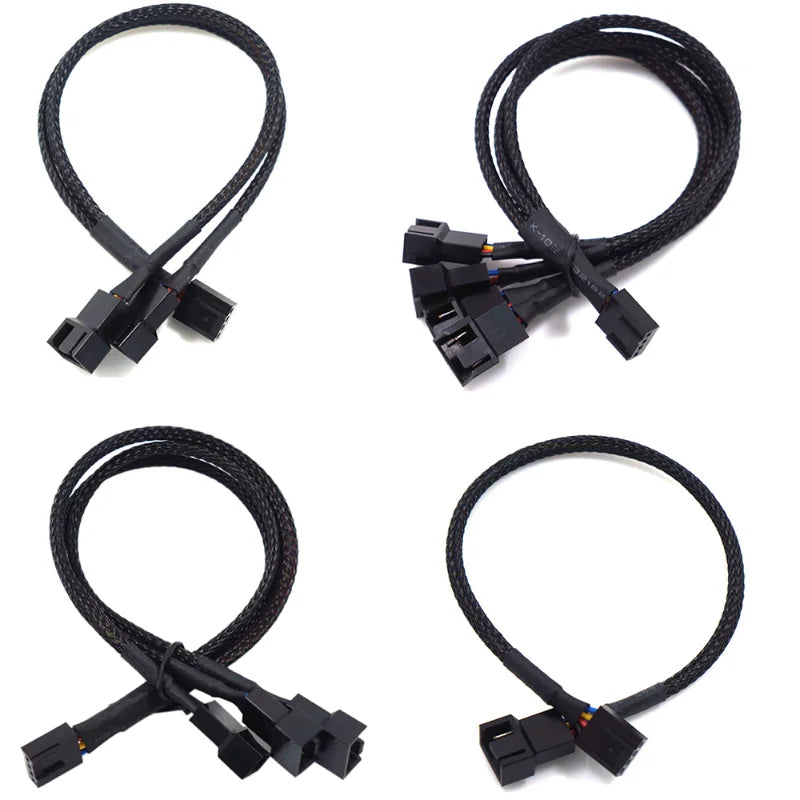 4-Pin PWM Fan Splitter Cable 1 to 4 Ways – 27cm Extension