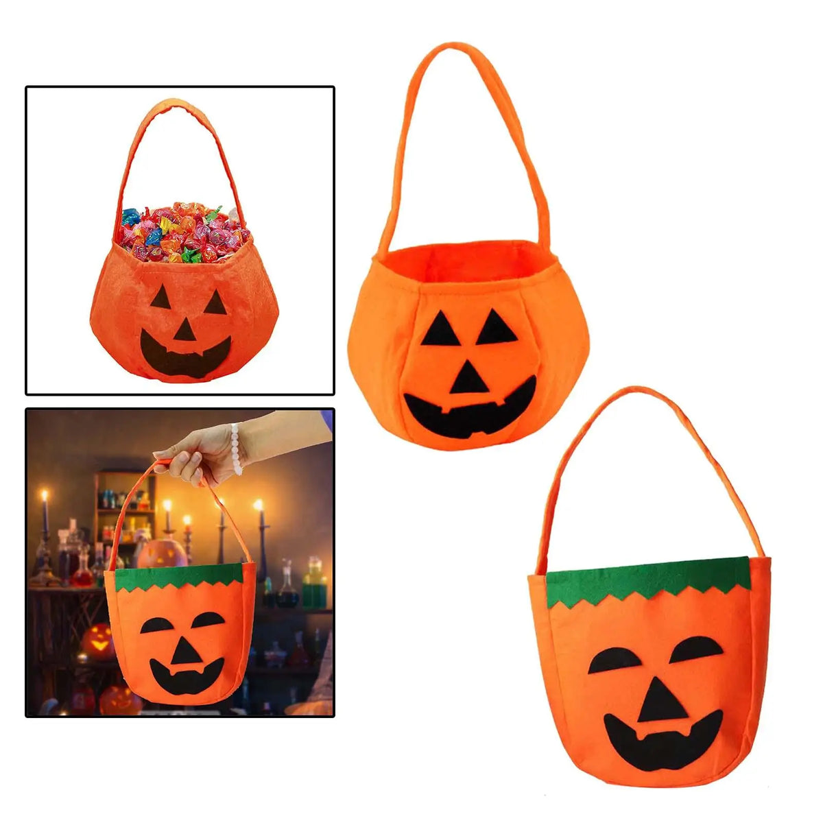 Halloween Pumpkin Shoulder Bag – Candy Tote for Kids & Women