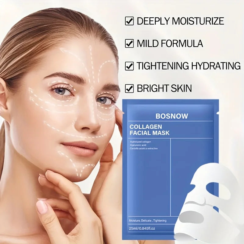 Bosnow 5-Pack Collagen Firming & Moisturizing Face Mask