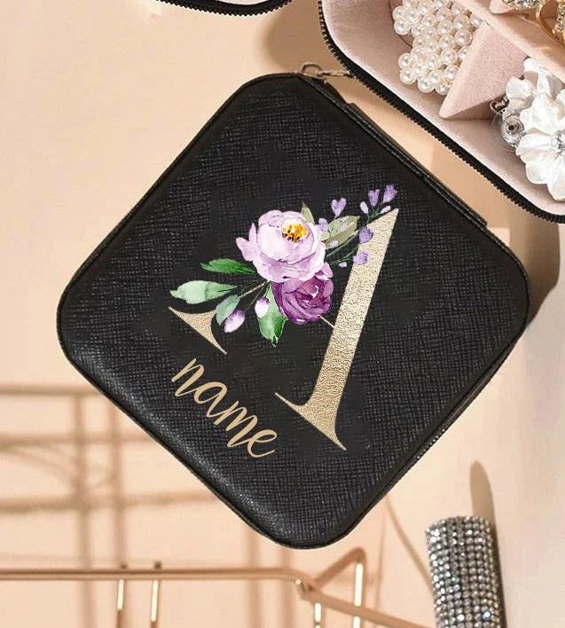 Personalized Leather Jewelry Box – Custom Name Gift for Her