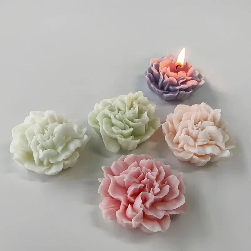 3D Flower Silicone Mold – Rose & Carnation for Soap, Candle & Resin