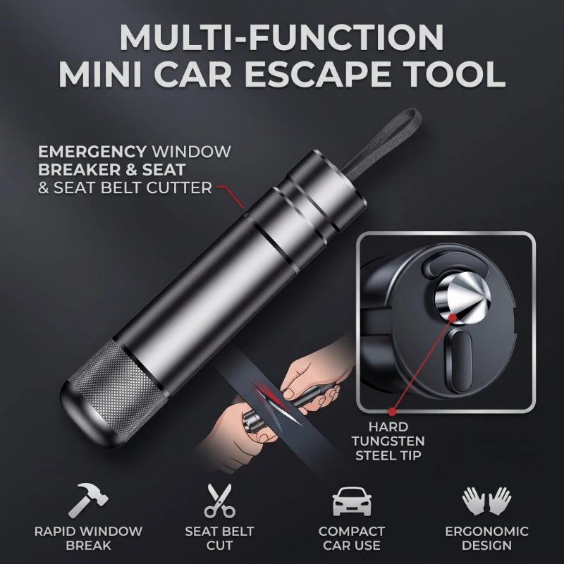 2-in-1 Car Glass Breaker & Seat Belt Cutter Safety Tool