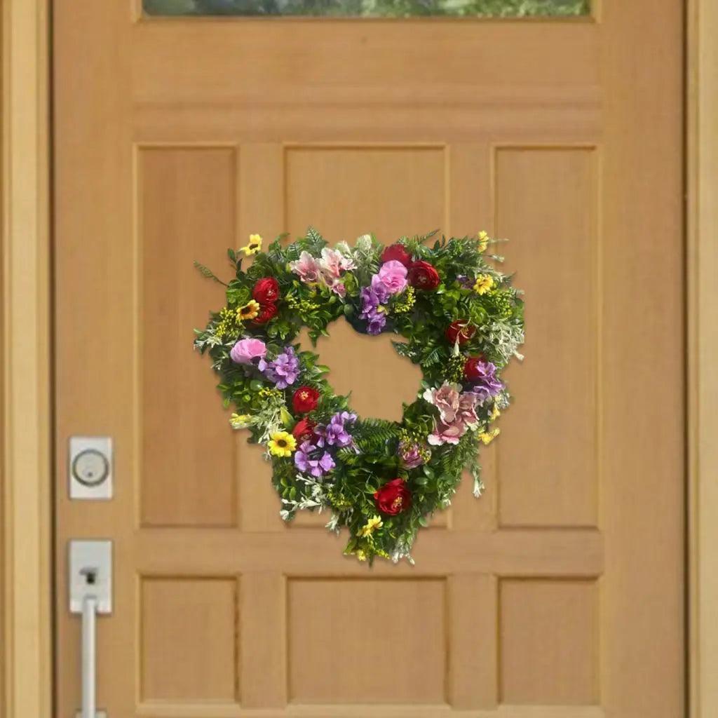 Heart Shape Artificial Flower Eucalyptus Wreath – 16 Inch