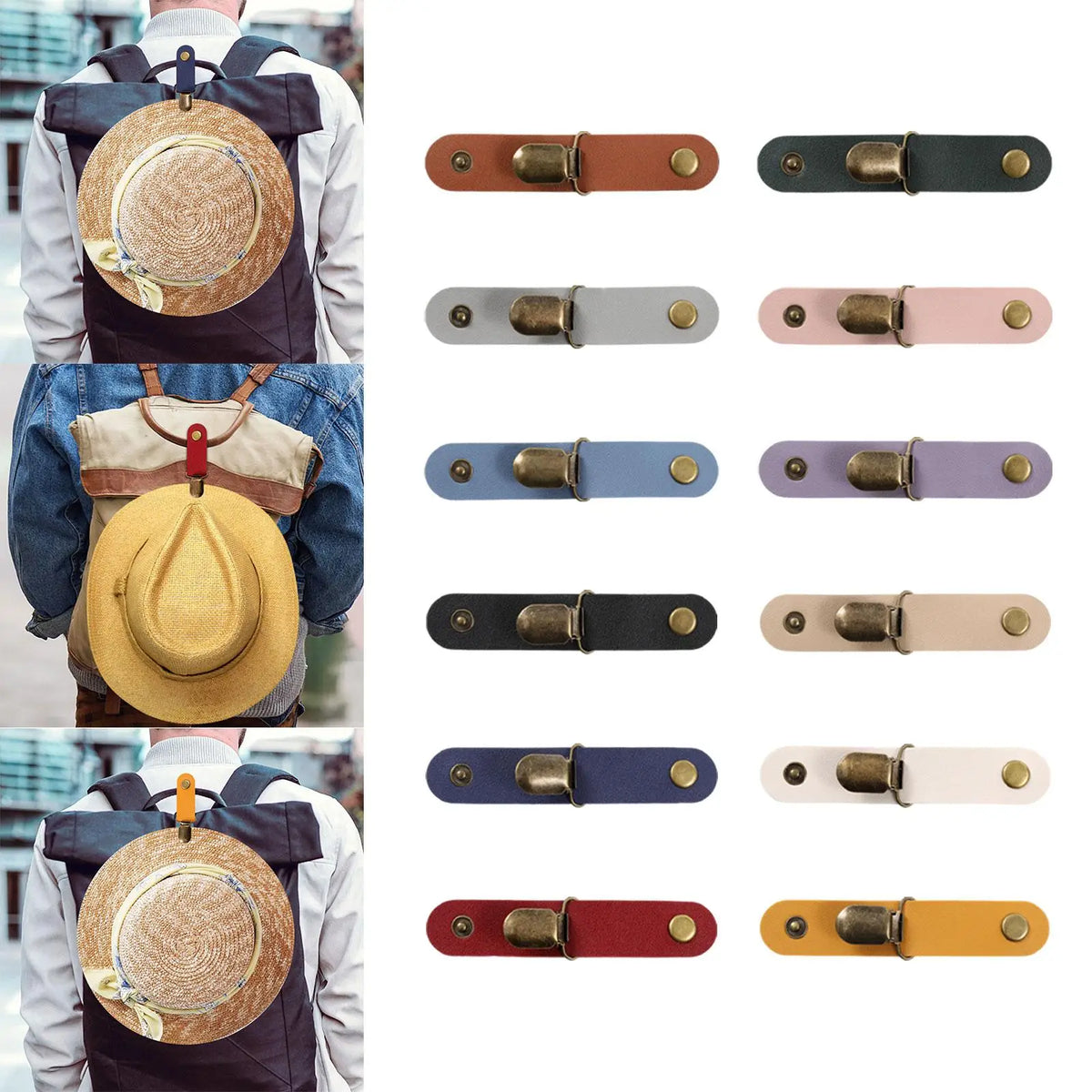 Duckbill Hat Clip for Travel – PU Leather Hat Keeper Clip