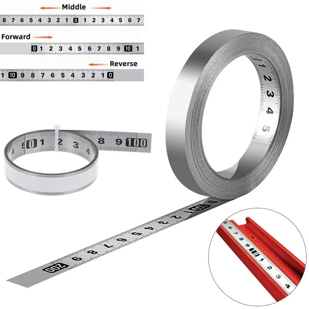 Self-Adhesive Stainless Steel Measuring Tape 12mm – 1/2/3m