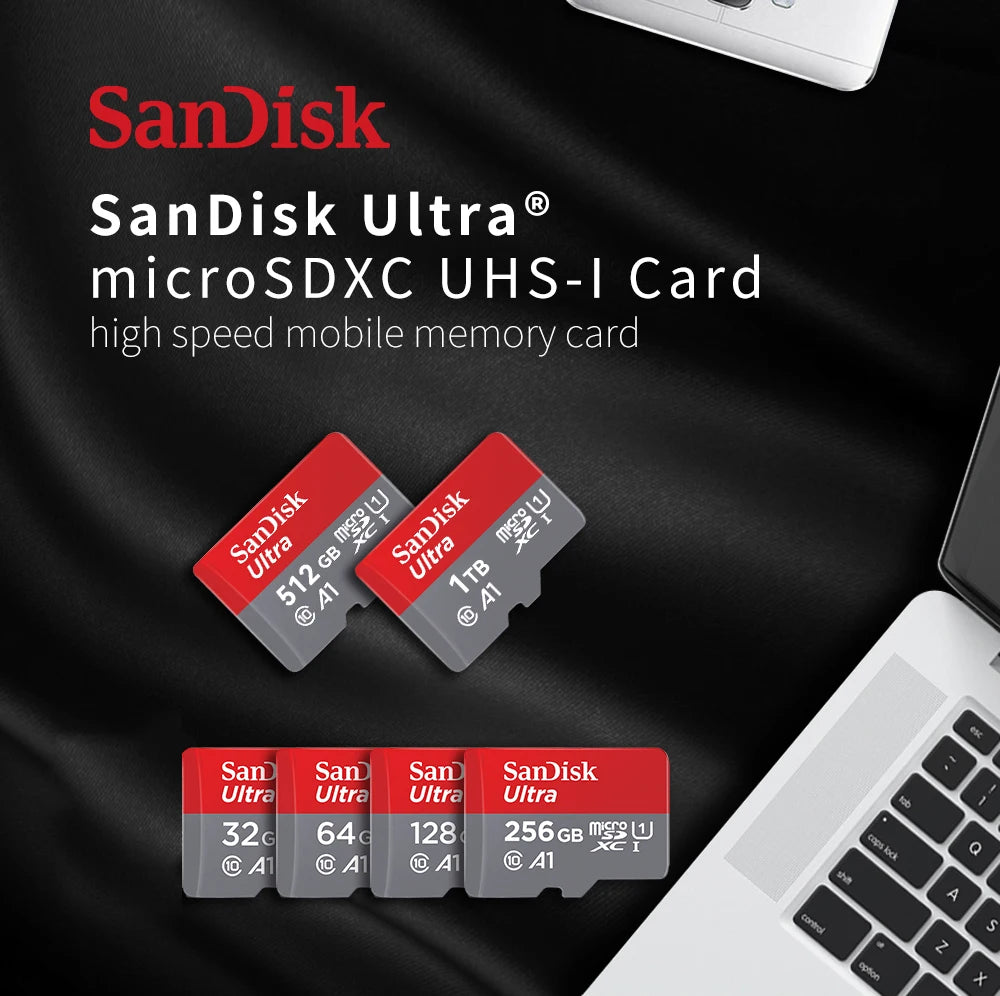 SanDisk Ultra Micro SD Card A1 C10 U1 – 32GB to 256GB