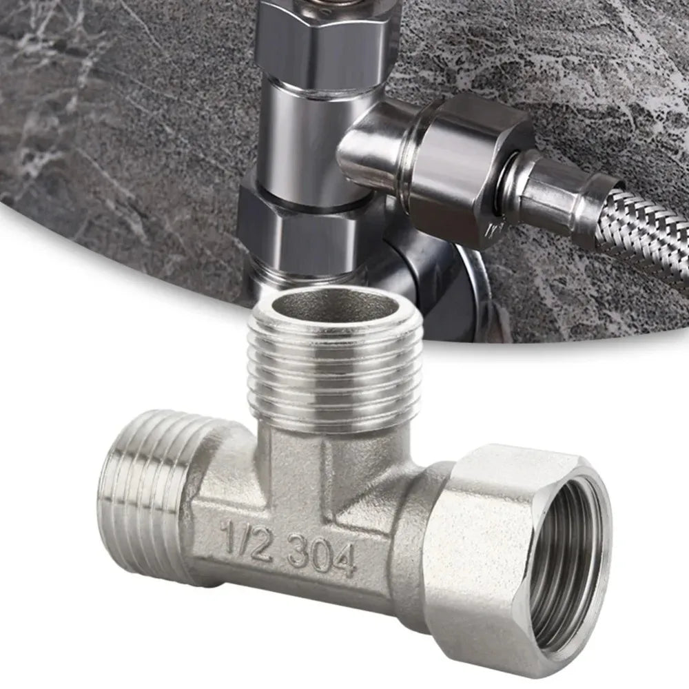 G1/2 Stainless Steel T-Valve Diverter Adapter | Bidet Shower