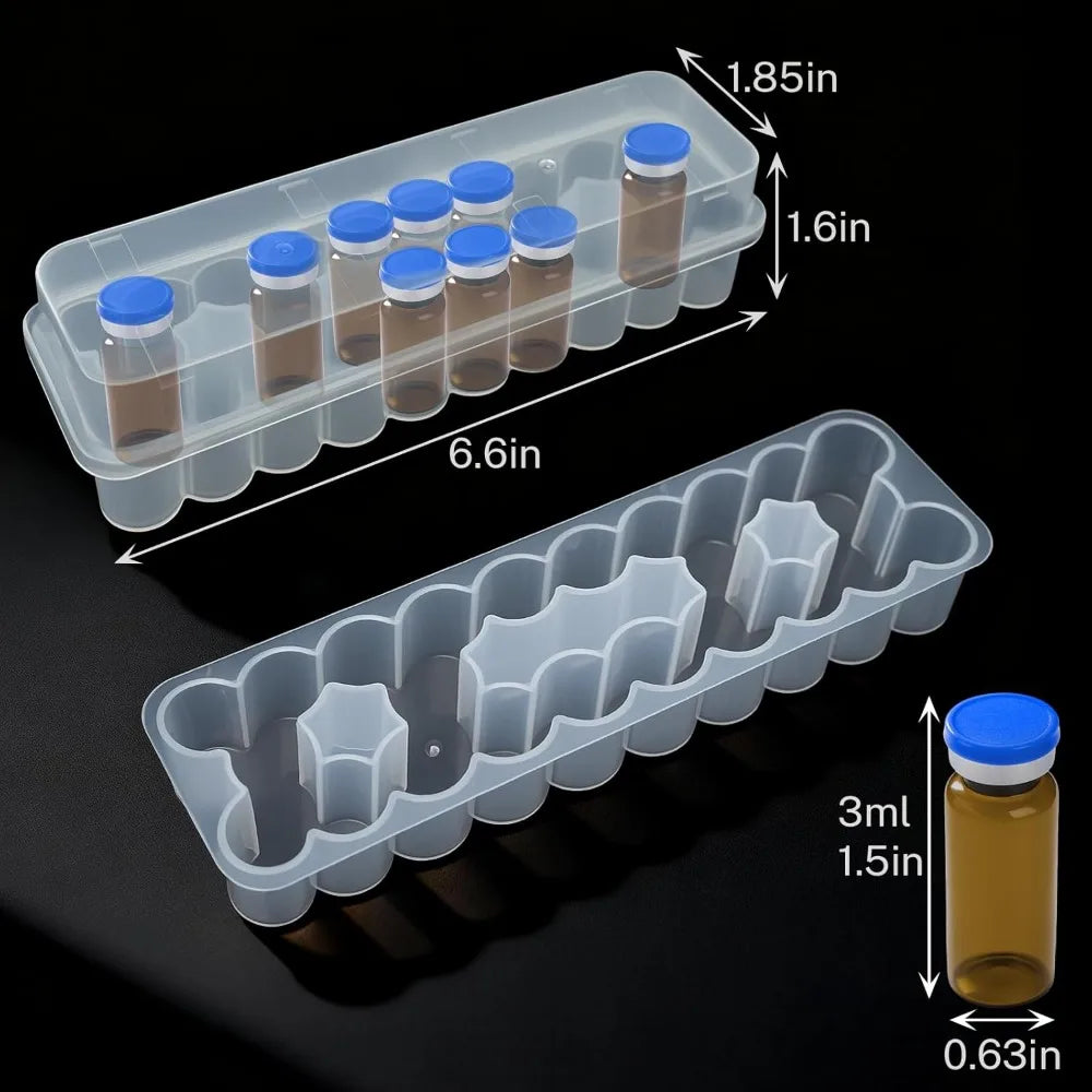 Stackable Vial Storage Case – Clear Freezer Organizer Box