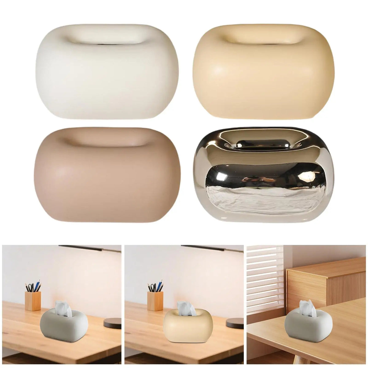 Nordic Ceramic Tissue Box – Minimalist Porcelain Tissue Holder
