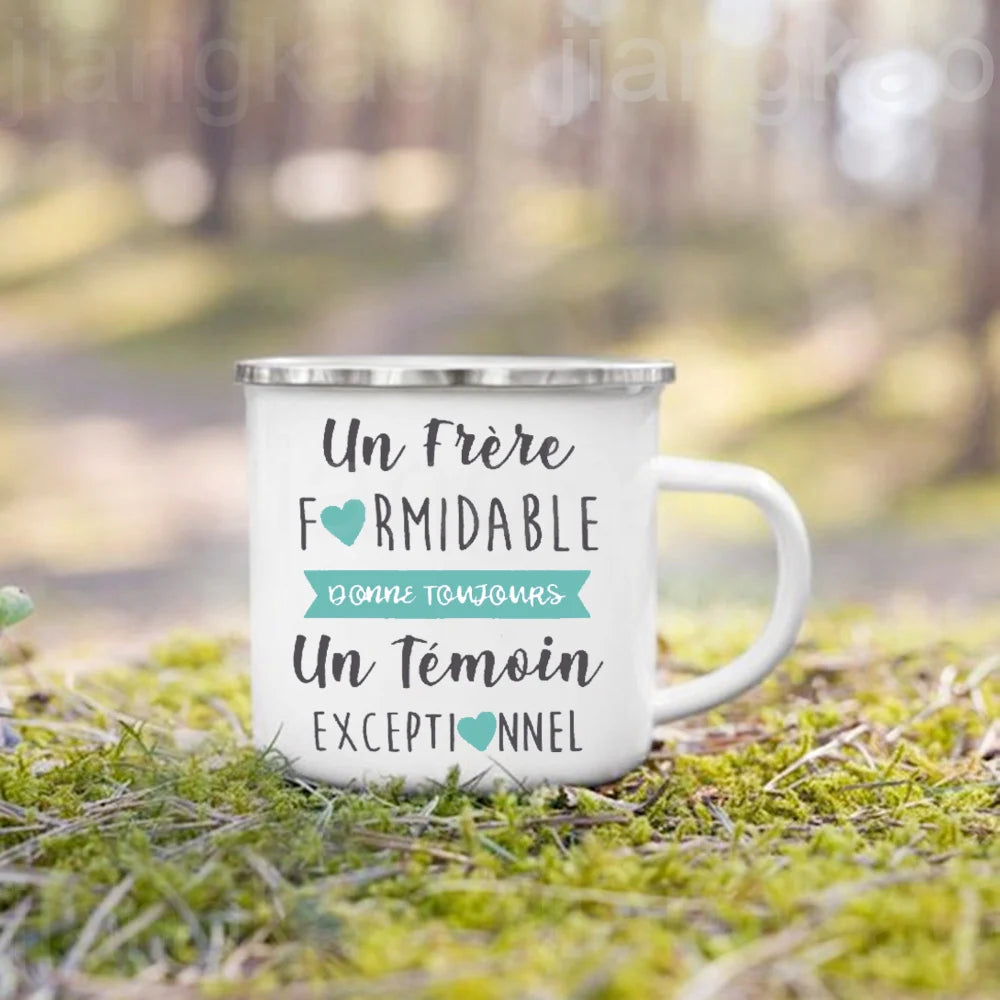 Wedding Witness Gift Enamel Mug – Friend, Sister & Family