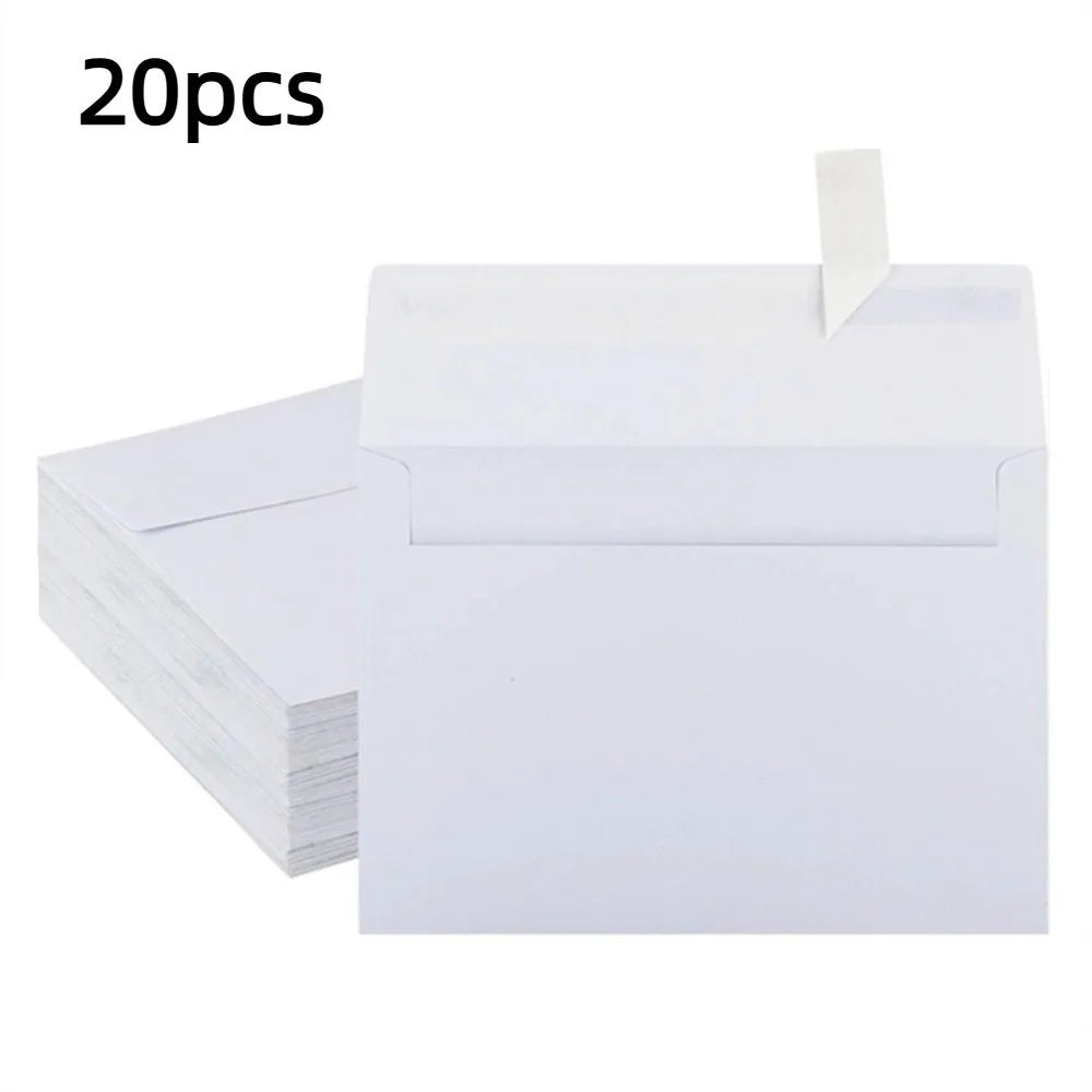 20-Pack Blank Kraft Envelopes – Self-Seal Postcard & Card