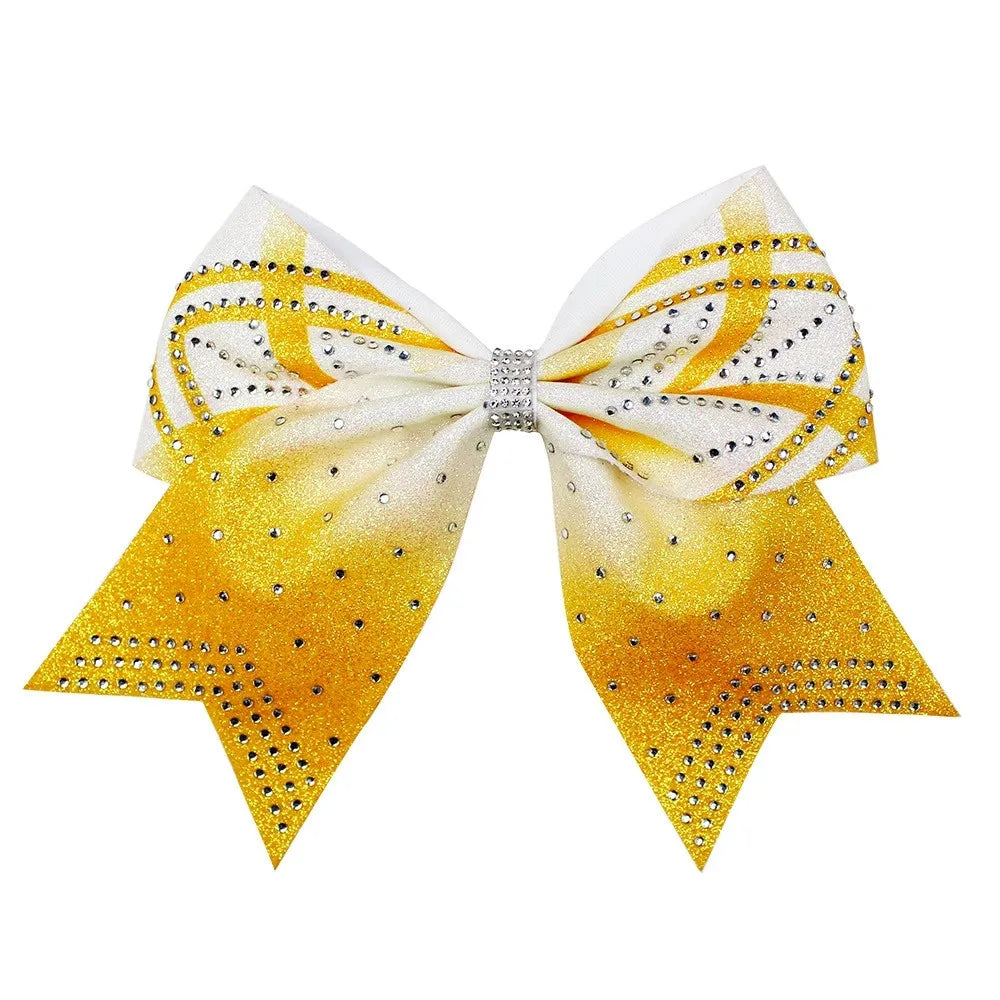 12-Pack Rhinestone Diamond Cheer Bows – Bulk Wholesale Glitter