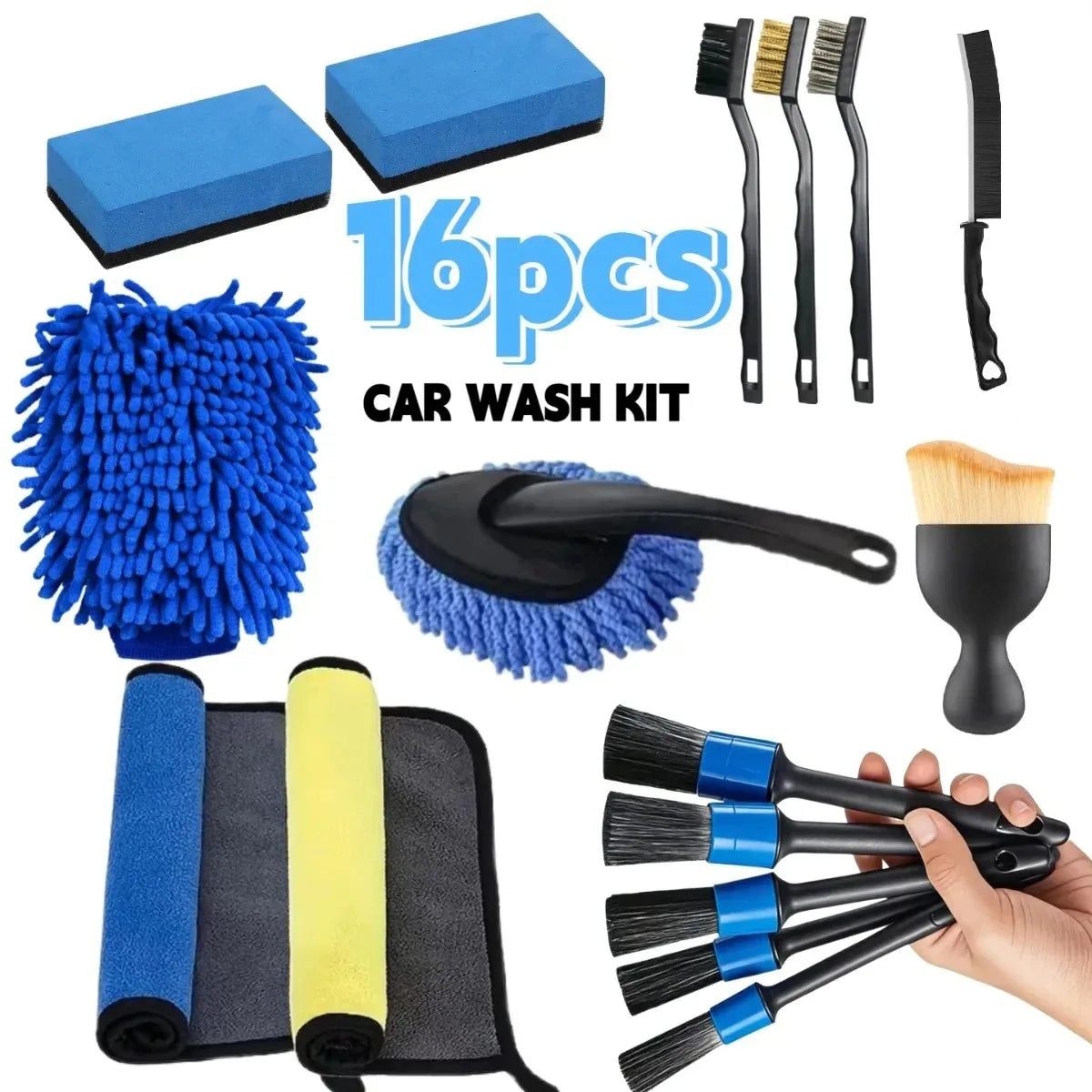 Car Interior Detail Cleaning Brush Set – 16/20 Piece Kit