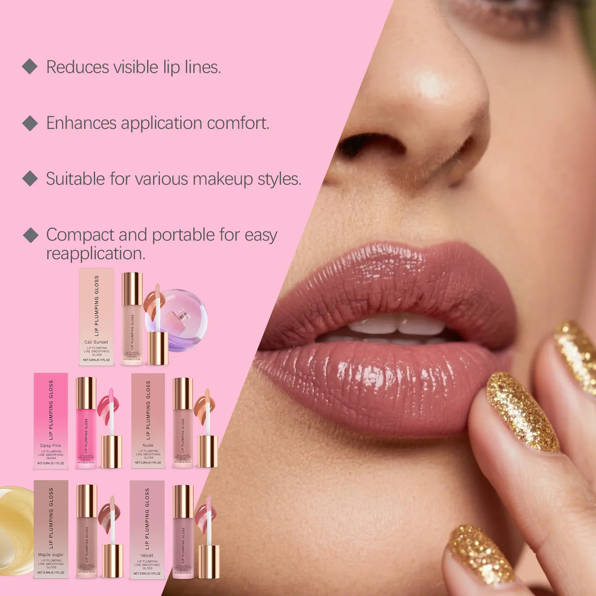 Moisturizing Lip Plumping Gloss – Non-Sticky Hydrating Balm