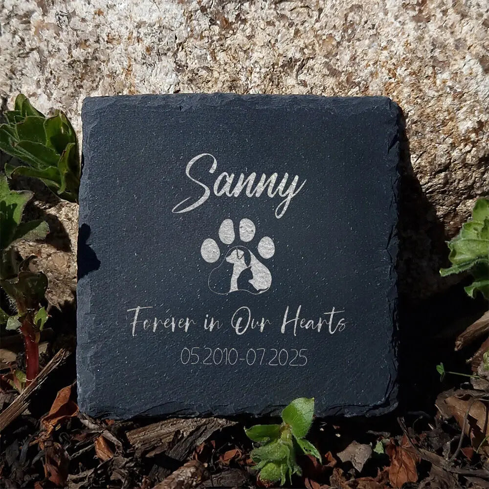 Personalized Engraved Slate Garden Stone – Custom Dog Name