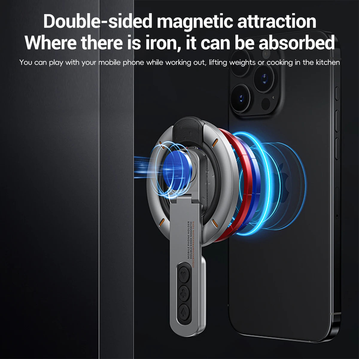 Double Magnetic Phone Ring Holder & Stand for MagSafe iPhone