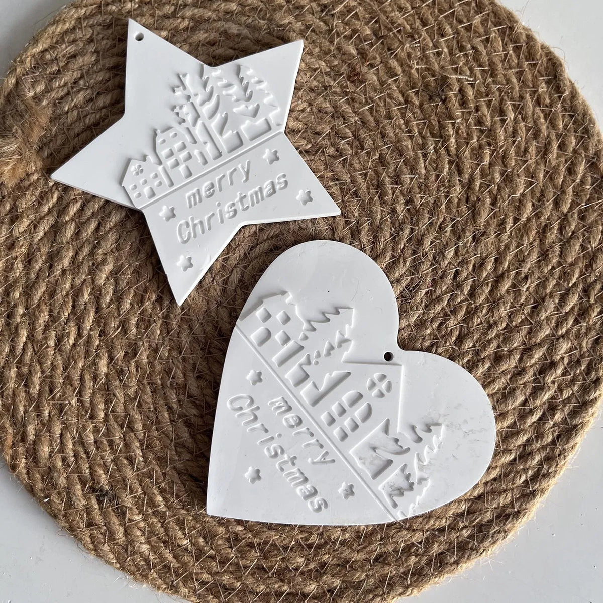 Christmas Silicone Mold – Heart Pentagram House Tree Pendant
