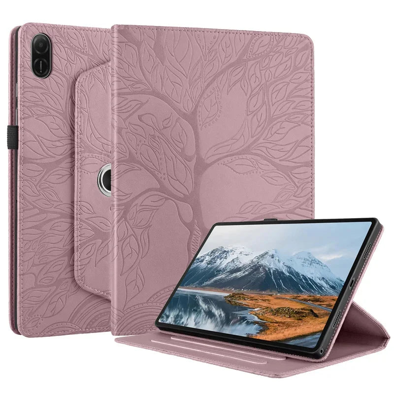 Honor Pad X8b 11" Case – Embossed PU Leather 360° Rotating Stand