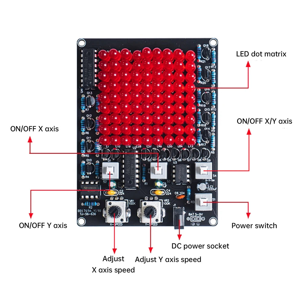 DIY LED Follow Spot Soldering Kit – 81 LEDs X/Y-Axis