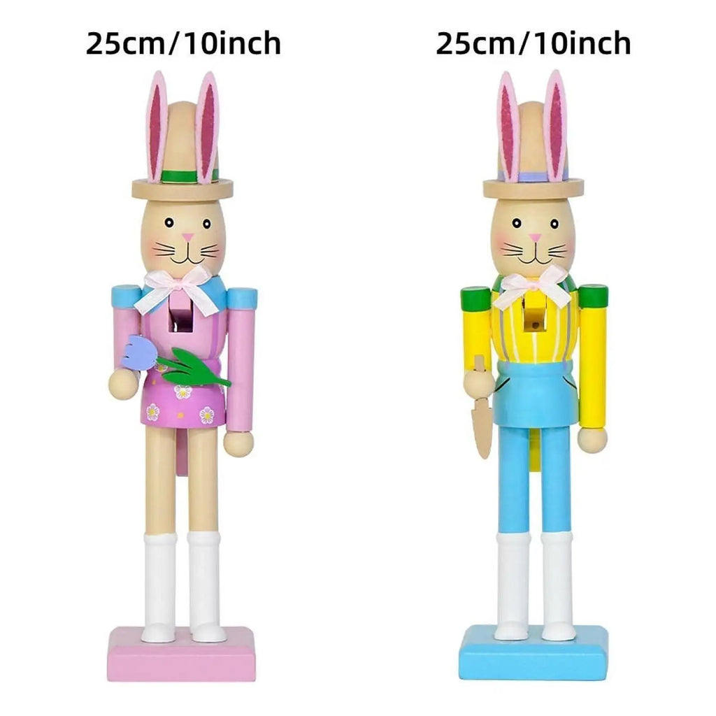 Easter Bunny Nutcracker Wood Figurine | Tabletop Statue