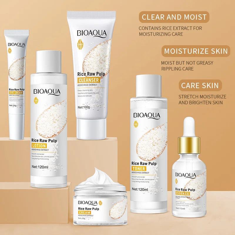 LAIKOU 6-Piece Rice Puree Korean Skin Care Set