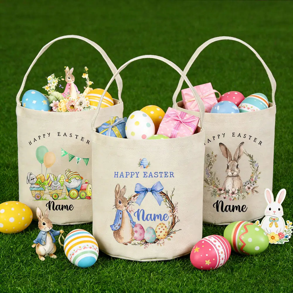 Personalized Easter Bunny Basket for Kids – Custom Name Gift