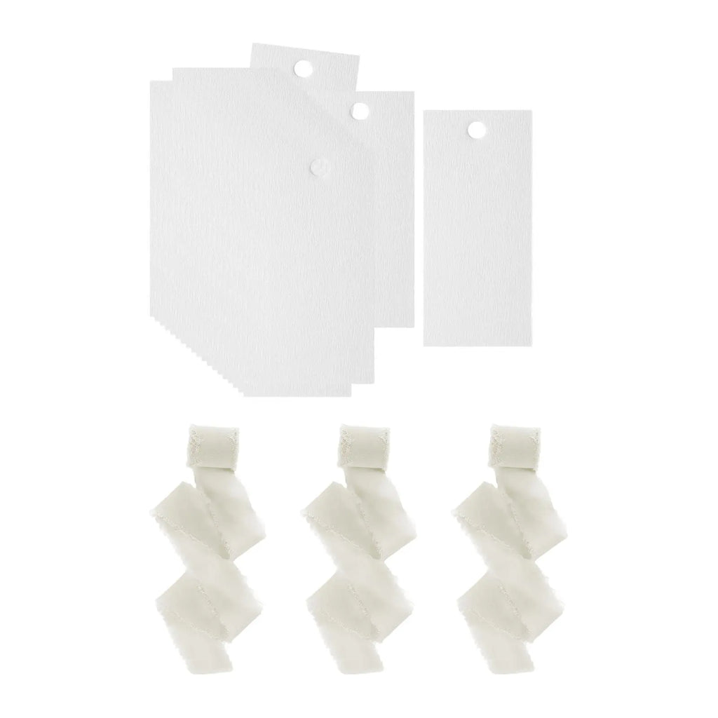 Blank Place Cards with Ribbon – 50-Pack Wedding & Party Name Cards