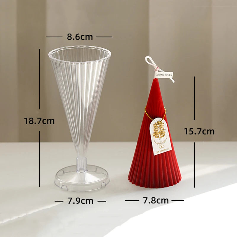 Striped Conical Acrylic Candle Mold – DIY Candle Making Tool