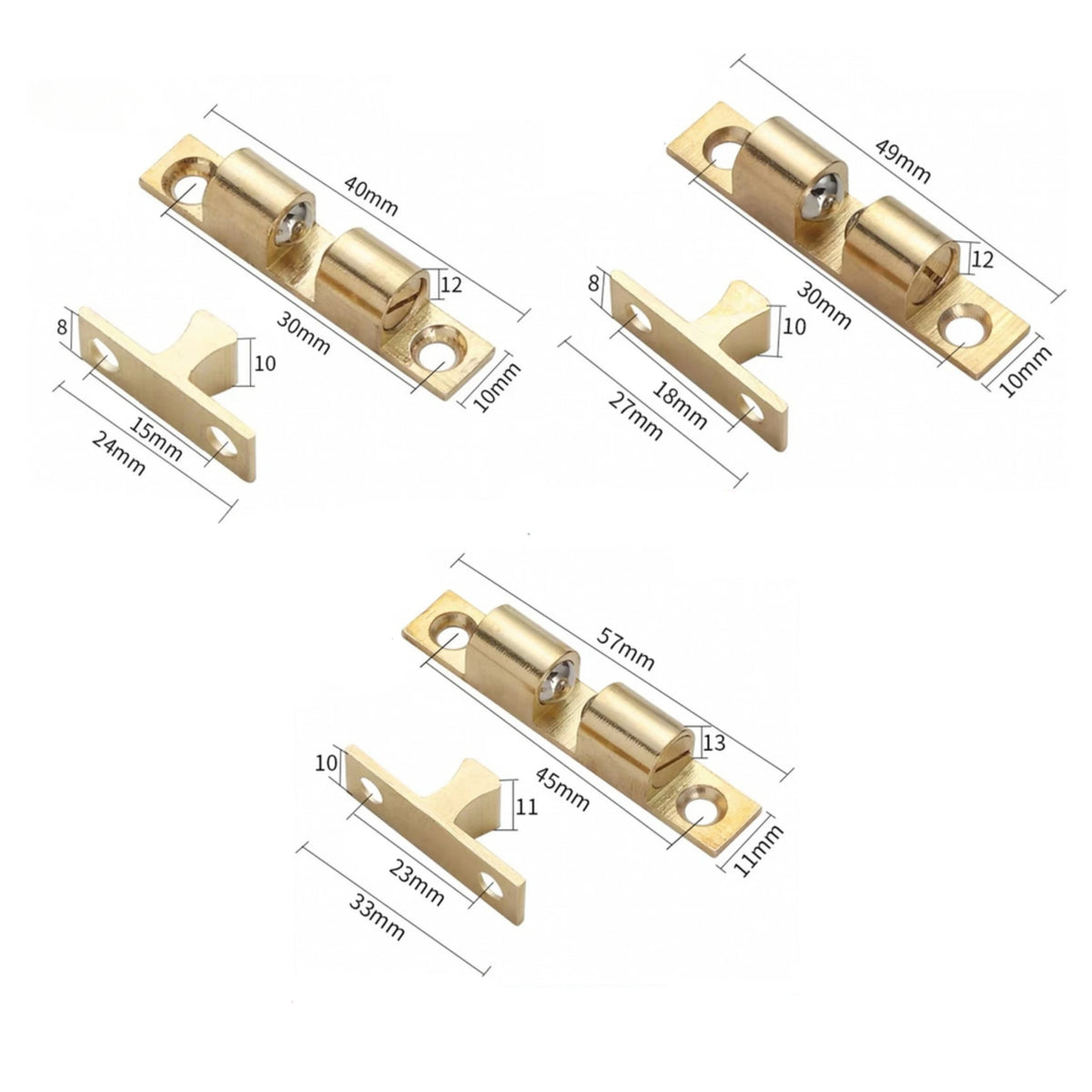 Brass Double Roller Spring Ball Catch Latch – Adjustable Cabinet