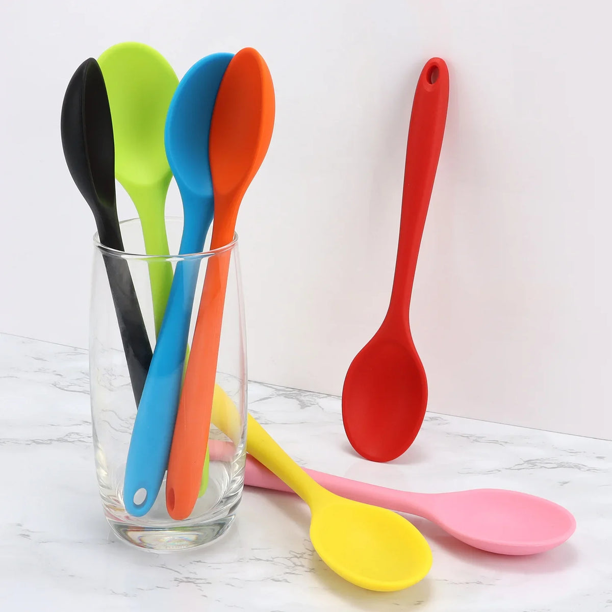 Long Handle Silicone Mini Spoon – Kitchen Mixing & Seasoning