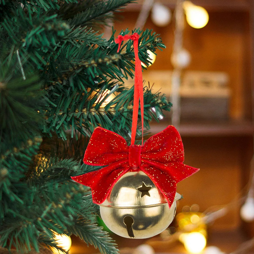 Velvet Bow Bell Christmas Ornament – Tree & Door Decor