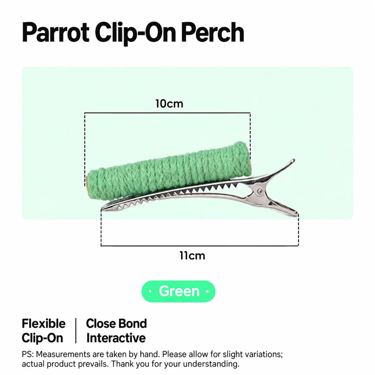 Clip-On Cotton Rope Parrot Perch Stand & Bird Grinding Toy