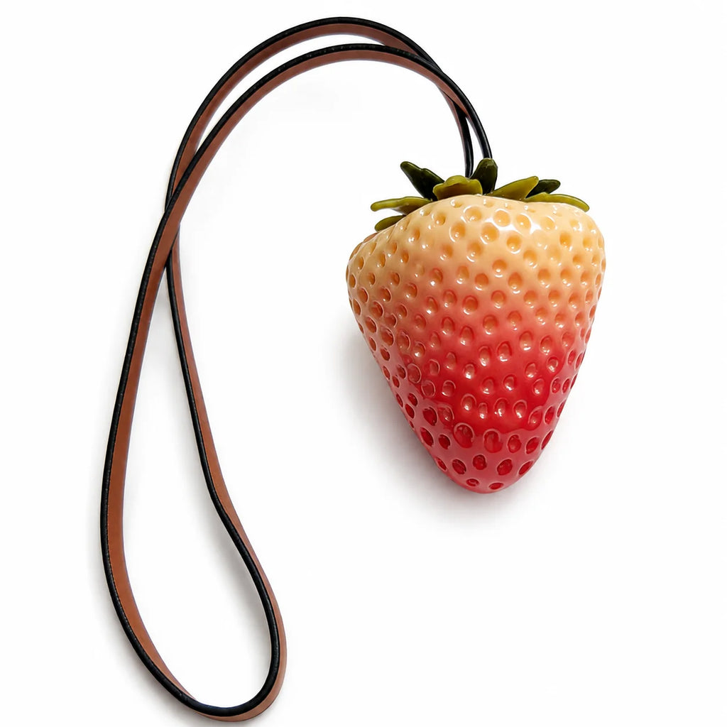 Strawberry Bag Charm Double Strap Pendant – Cute Fruit Keychain