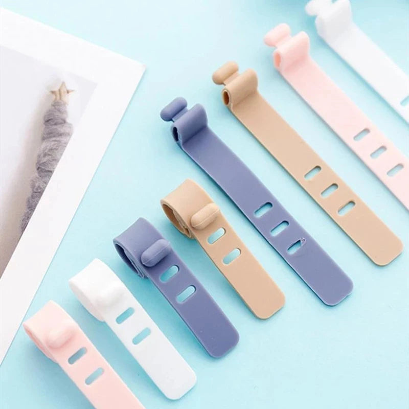 Silicone Cable Winder Clips – Earphone & Cord Organizer