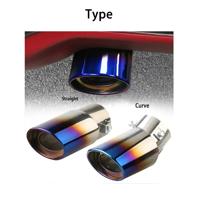Universal Round Black Stainless Steel Exhaust Tip – Titanium