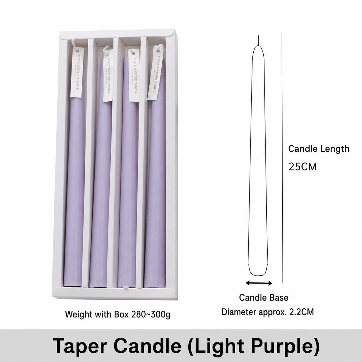 Handcrafted Scented Taper Candles 4-Pack | Holiday & Home Décor
