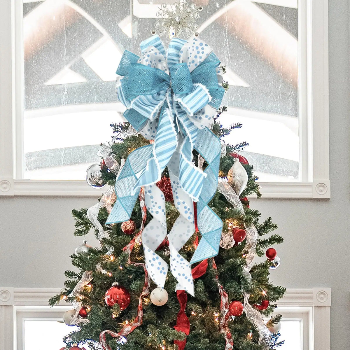 Large Christmas Tree Topper Bow – Wreath & Door Xmas Decor