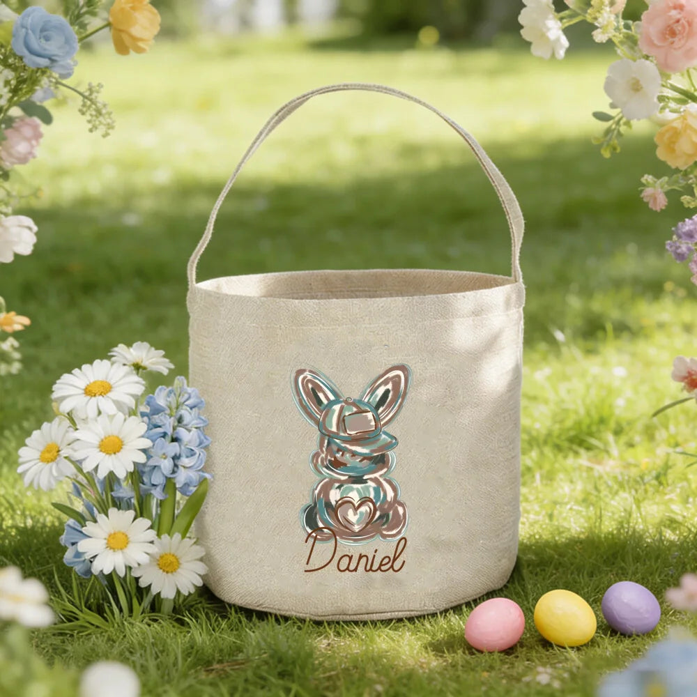 Personalized Easter Basket Bunny Name Bag for Kids