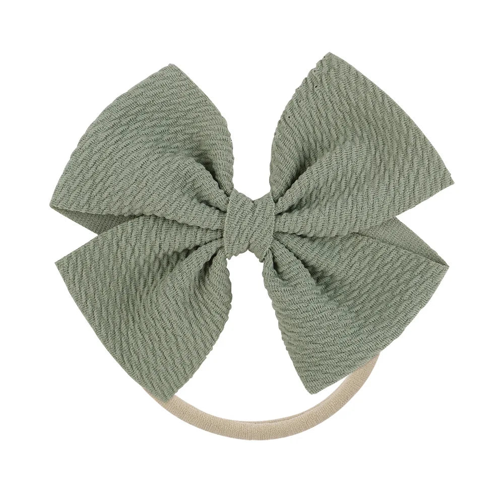 12-Pack Grosgrain Ribbon Hair Bows – Elastic Ponytail Holders