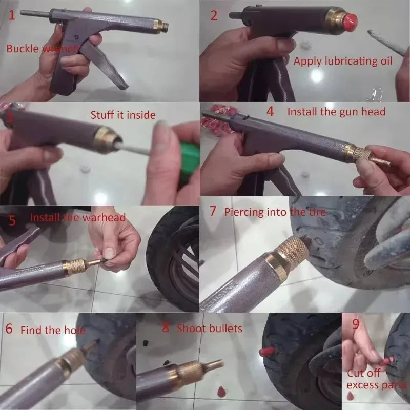 Motorcycle Vacuum Tire Repair Kit – Mushroom Gun Set
