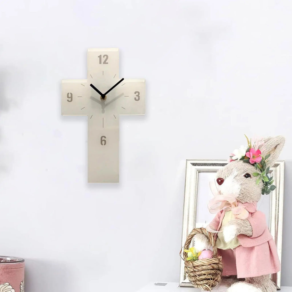 Acrylic Silent Wall Clock Cross-Shaped Modern Home Décor